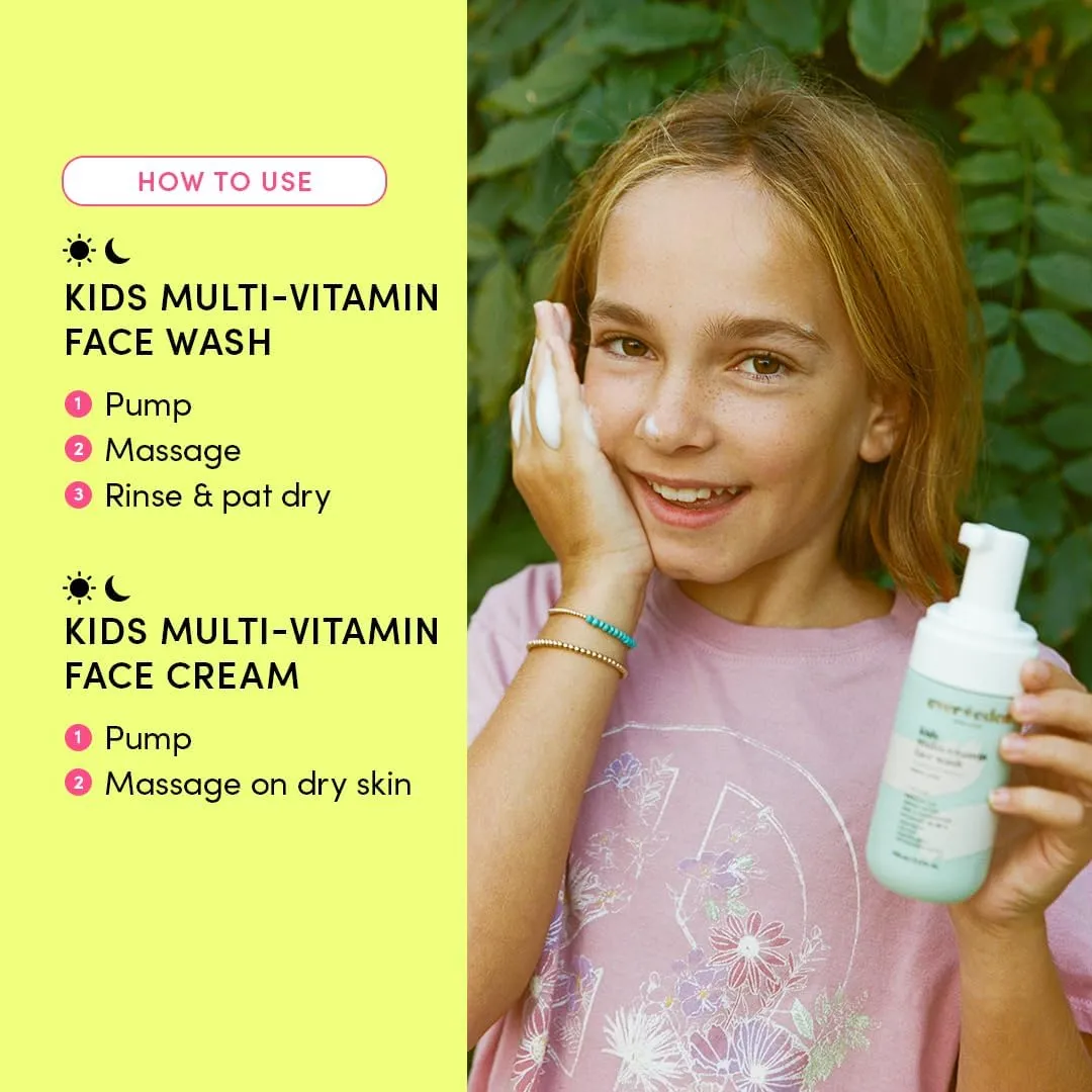 Evereden Happy Kids Skin & Lips Routine - Multi-Vitamin Face Wash & Face Cream Melon & Tinted Lip Oil Ruby Red Set - Clean & Vegan Skin Care for Kids 3  - Moisturizing, Nourishing, & Protective