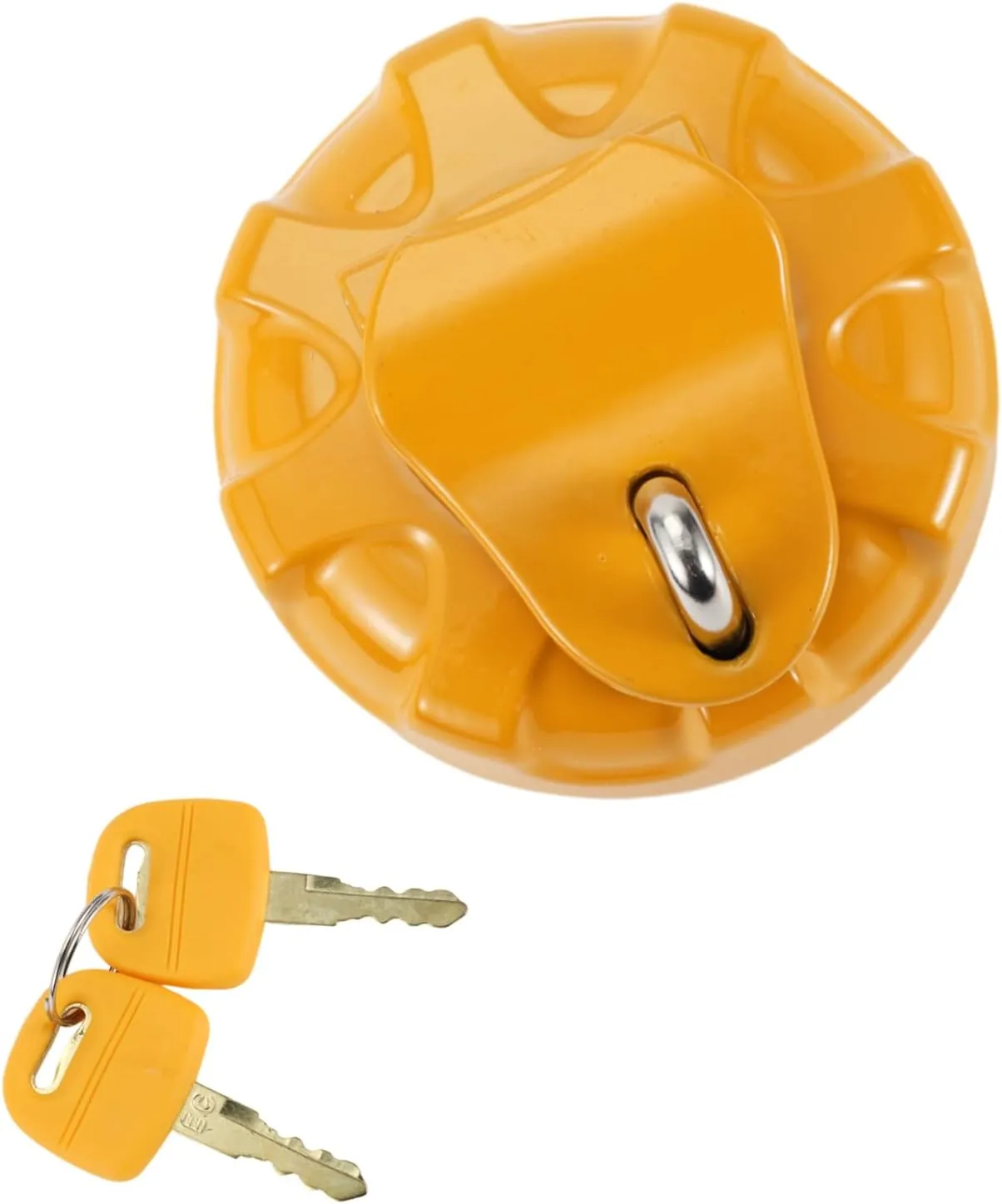 Excavator Locking Gas Cap for KOMATSU Locking Fuel Tank Cap with 2 Keys Silver Tone Red Yellow