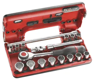FACOM J.360DBOX112 Dbox Set, 12-Point, 3/8" Sockets, 18-Piece, 50 mm Height, 124 mm Width, 280 mm Length