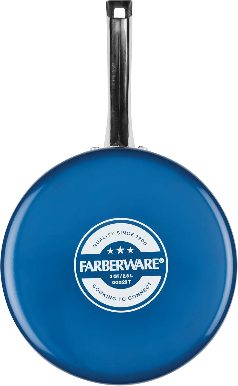 Farberware Style Nonstick Cookware Saute Pan with Lid, Dishwasher Safe, 3 Quart - Blue