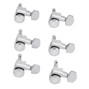Fender Locking Tuners Stratocaster Guitar Tuners, Polished Chrome, for Right-Handed Guitar, 1.7x10x4.5 Inches, Set of 6