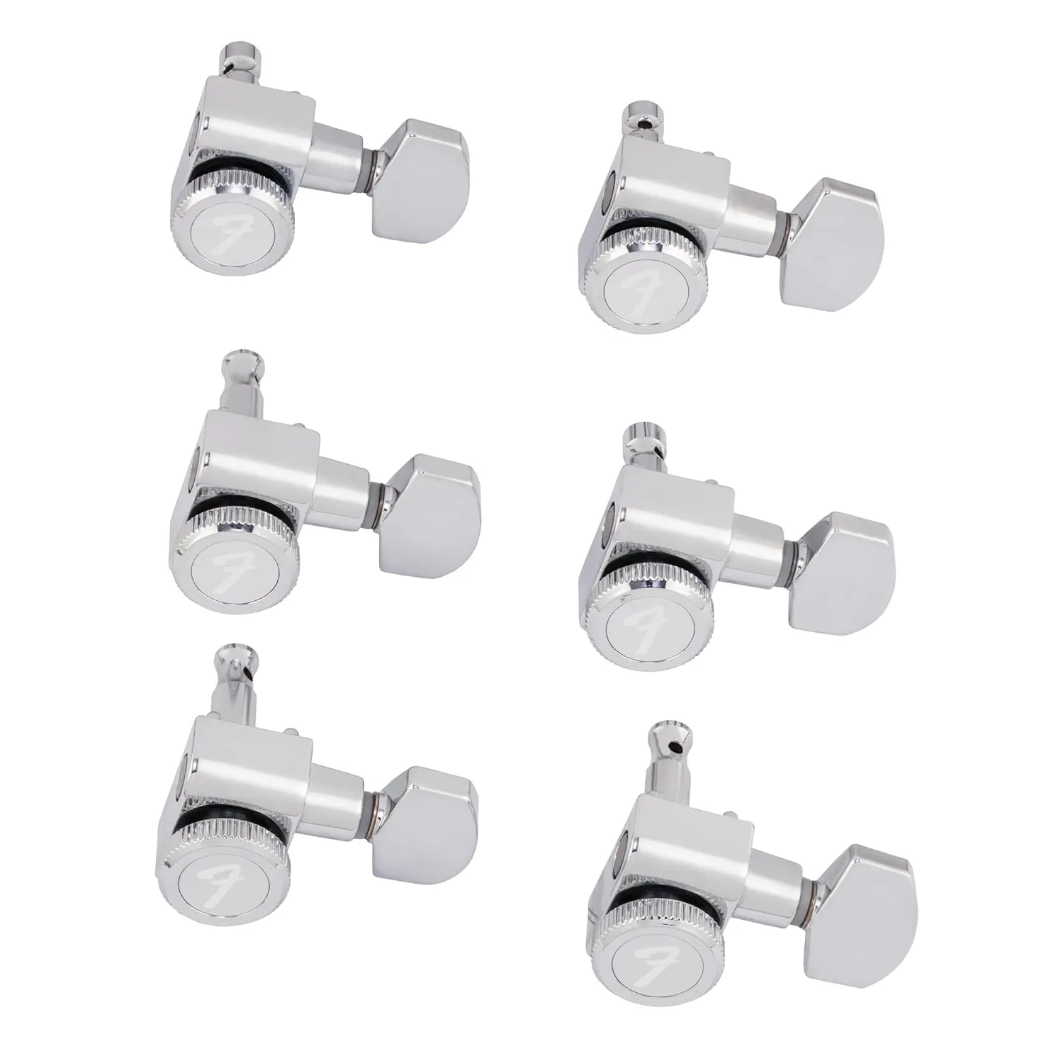 Fender Locking Tuners Stratocaster Guitar Tuners, Polished Chrome, for Right-Handed Guitar, 1.7x10x4.5 Inches, Set of 6