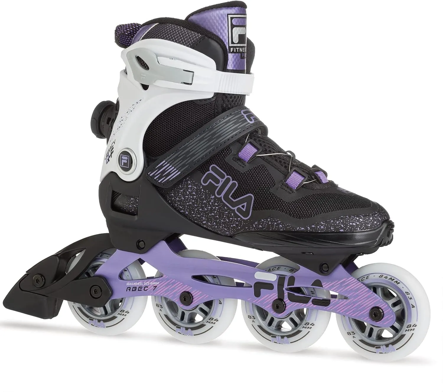 FILA Legacy QF Ladies' Inline Skates - Recreational Skates for Women with Aluminum Frame - 84mm Wheels 83A Hardness - High Cuff with Preformed Padding - Adult Inline Skates