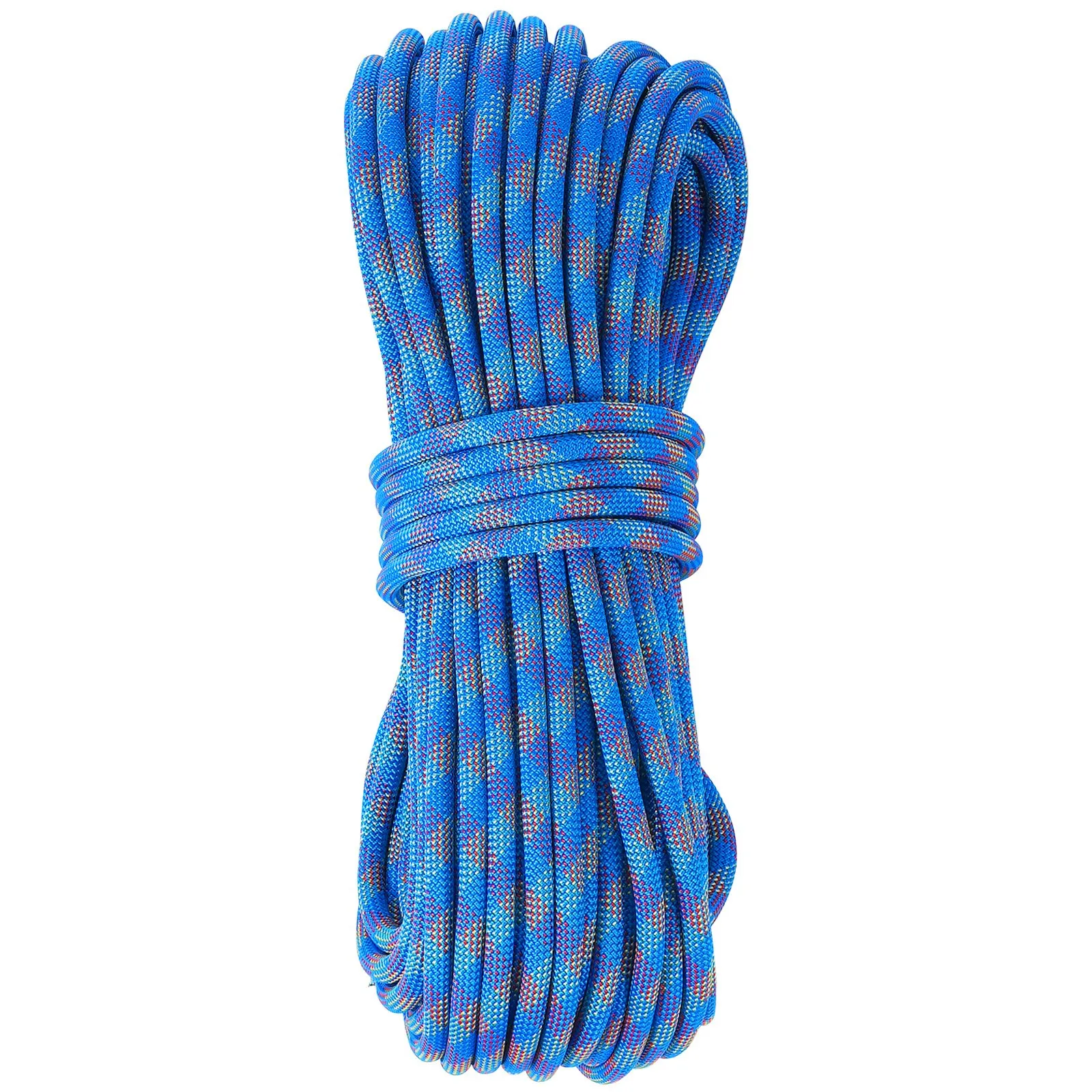 (FINAL PRICES ARE LOWER ON OUR SITE!) VEVOR 10.2mm Dynamic Climbing Rope, 40M(131ft) Outdoor Rock Climbing Rope 25KN Breaking Tension, Fiber Rope with Steel Snap Hooks for Escape, Rappelling, Fire Rescue, Blue