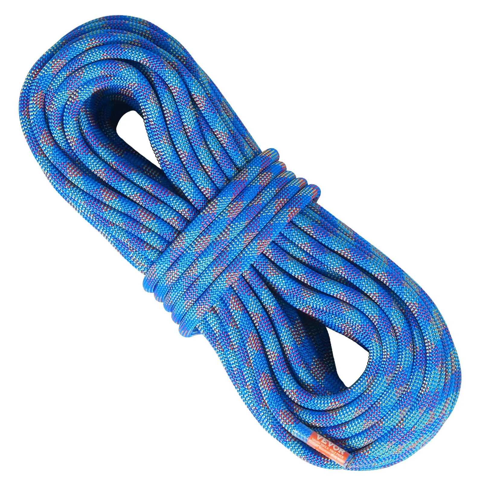 (FINAL PRICES ARE LOWER ON OUR SITE!) VEVOR 10.2mm Dynamic Climbing Rope, 40M(131ft) Outdoor Rock Climbing Rope 25KN Breaking Tension, Fiber Rope with Steel Snap Hooks for Escape, Rappelling, Fire Rescue, Blue