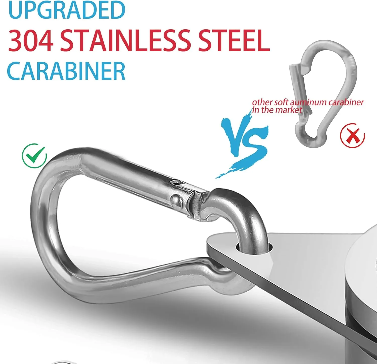 Flag Pole Rings, Aluminum Alloy Flagpole Rings 360° Rotating Anti Wrap Flag Mounting Ring, Spinning Flag Pole Clips with Carabiner for 0.75-1.02 Inch Diameter- Pack of 4 (Matte Silver)