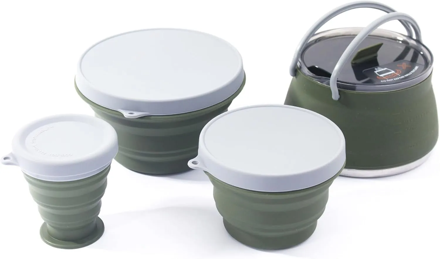 Folding Pot Set Portable Cooking Set Collapsible Cookware Set Outdoor Camping Cookware Set Compact