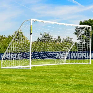 FORZA 16ft x 7ft Soccer Goal | All-Weather uPVC Match Goals – Ready, Set, Goal! Includes Optional Training Soccer Ball, Target Sheet & Carry Bag
