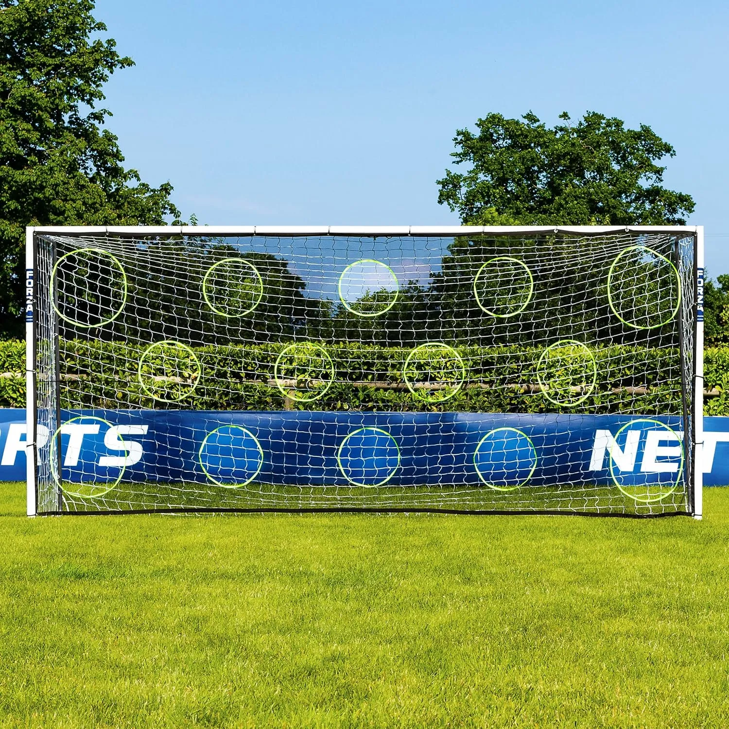 FORZA 16ft x 7ft Soccer Goal | All-Weather uPVC Match Goals – Ready, Set, Goal! Includes Optional Training Soccer Ball, Target Sheet & Carry Bag