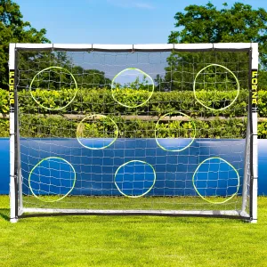 FORZA 8ft x 6ft Soccer Goal | Ready, Set, Goal! | All Weather uPVC Soccer Goals – Optional Target Net, Soccer Ball & Carry Bag Included