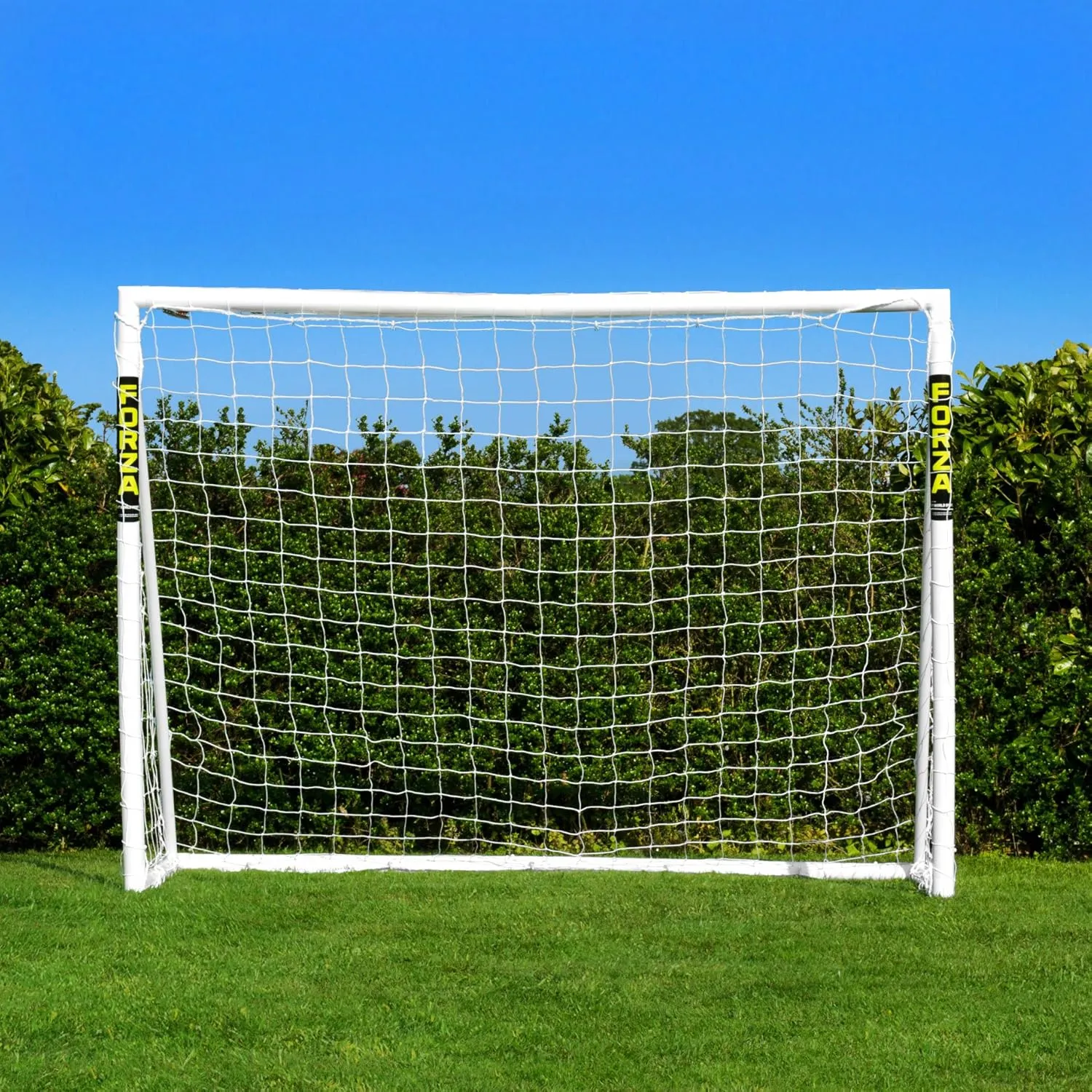 FORZA 8ft x 6ft Soccer Goal | Ready, Set, Goal! | All Weather uPVC Soccer Goals – Optional Target Net, Soccer Ball & Carry Bag Included