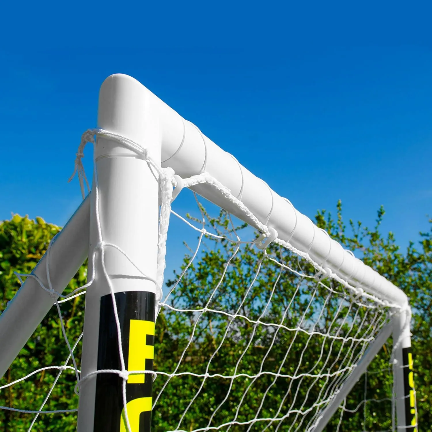 FORZA 8ft x 6ft Soccer Goal | Ready, Set, Goal! | All Weather uPVC Soccer Goals – Optional Target Net, Soccer Ball & Carry Bag Included