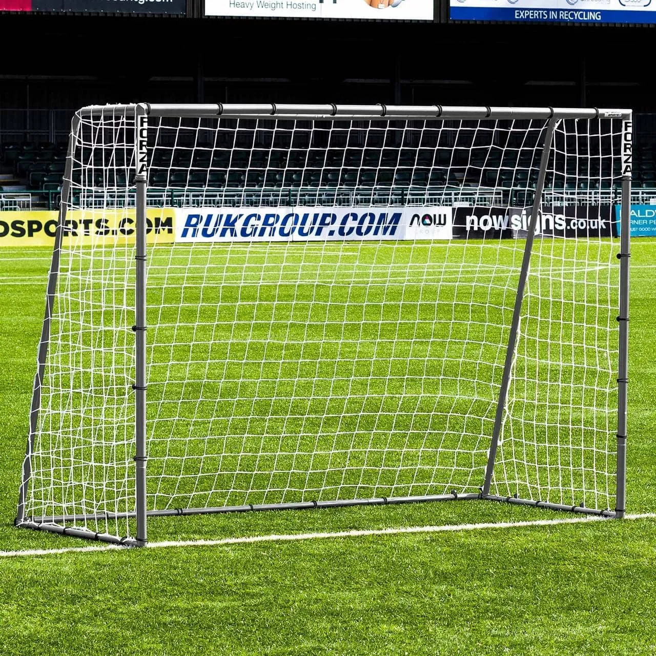 FORZA Steel42 Soccer Goals | Ultra Tough Steel Goal [6 Sizes] | Regulation Size, Weather-Resistant, Portable with Ground Stakes & Optional Rebound Kit