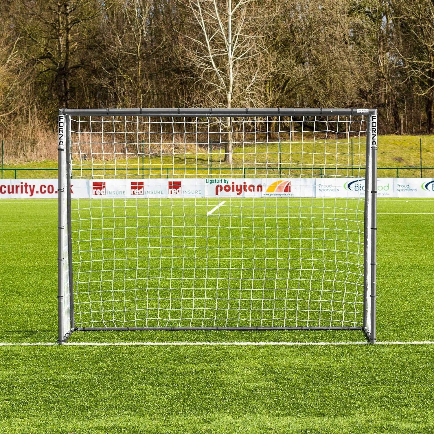 FORZA Steel42 Soccer Goals | Ultra Tough Steel Goal [6 Sizes] | Regulation Size, Weather-Resistant, Portable with Ground Stakes & Optional Rebound Kit