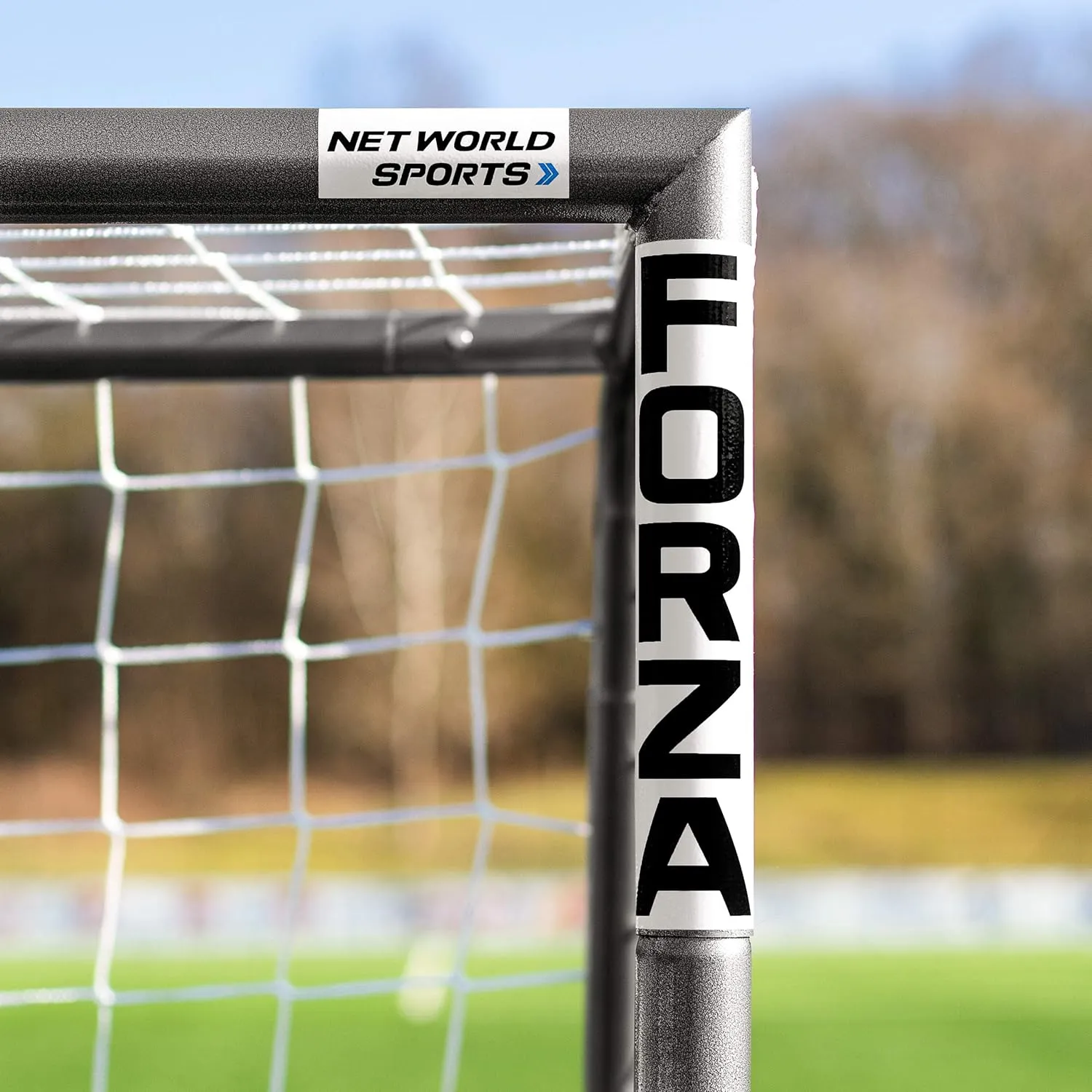 FORZA Steel42 Soccer Goals | Ultra Tough Steel Goal [6 Sizes] | Regulation Size, Weather-Resistant, Portable with Ground Stakes & Optional Rebound Kit