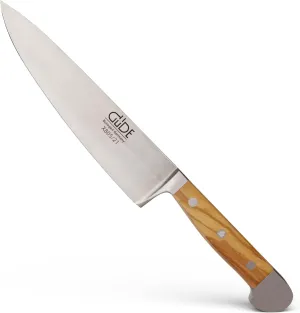 Güde Alpha Olive Series Hand Forged Hand Sharpened Stainless Steel Olive-Wood Handle Hard Chef's Knife, 8-Inch