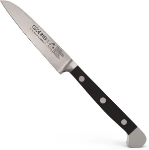 Güde Alpha Series Hand Forged/Sharpened Paring Knife Knife With Black Hostaform Handle 3-In, Made in Solingen, Germany Since 1910