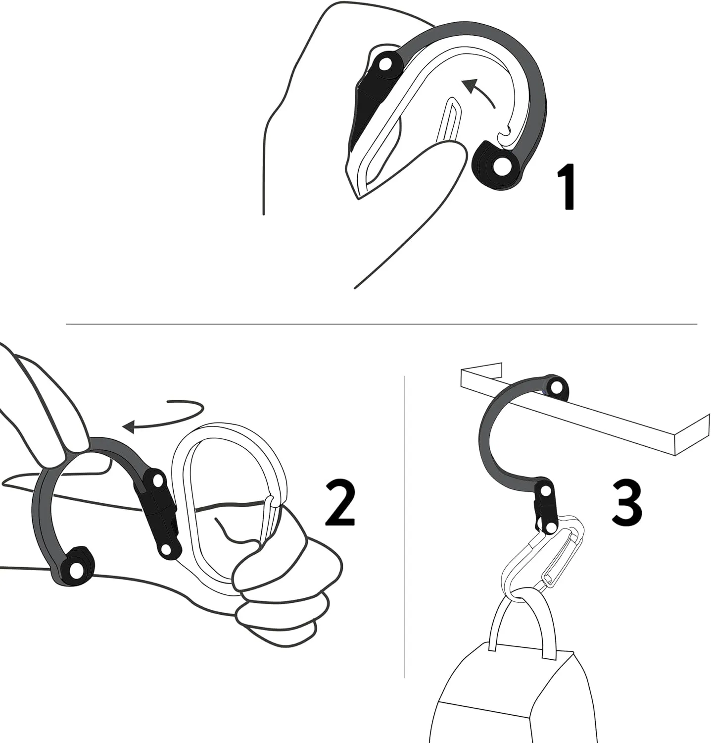 GEAR AID HEROCLIP Carabiner Gear Clip and Hook (Mini) for Travel