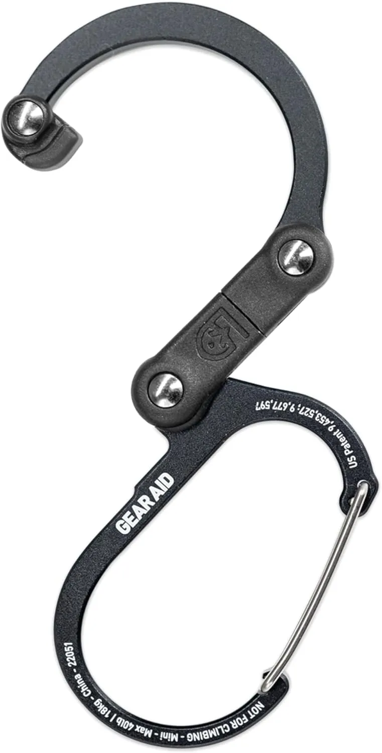 GEAR AID HEROCLIP Carabiner Gear Clip and Hook (Mini) for Travel