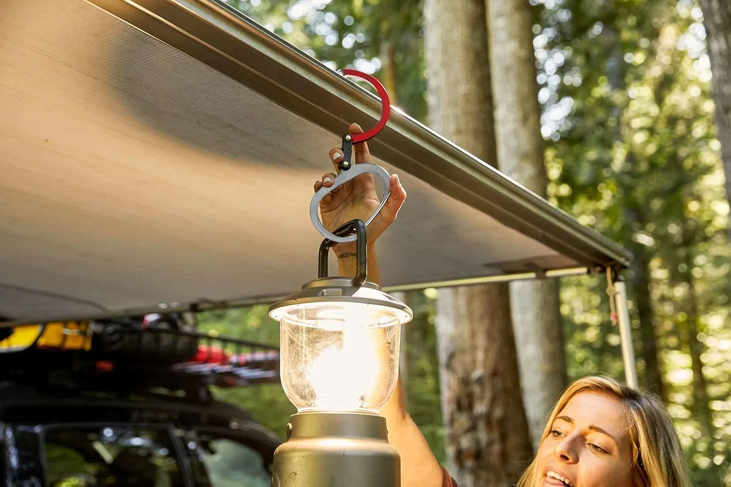 GEAR AID HEROCLIP (Large) Carabiner Gear Clip and Hook for Hanging Heavy Duty Items, Camping Backpacks, Suitcases, Kayaks, Bicycles, Garage Organization and More