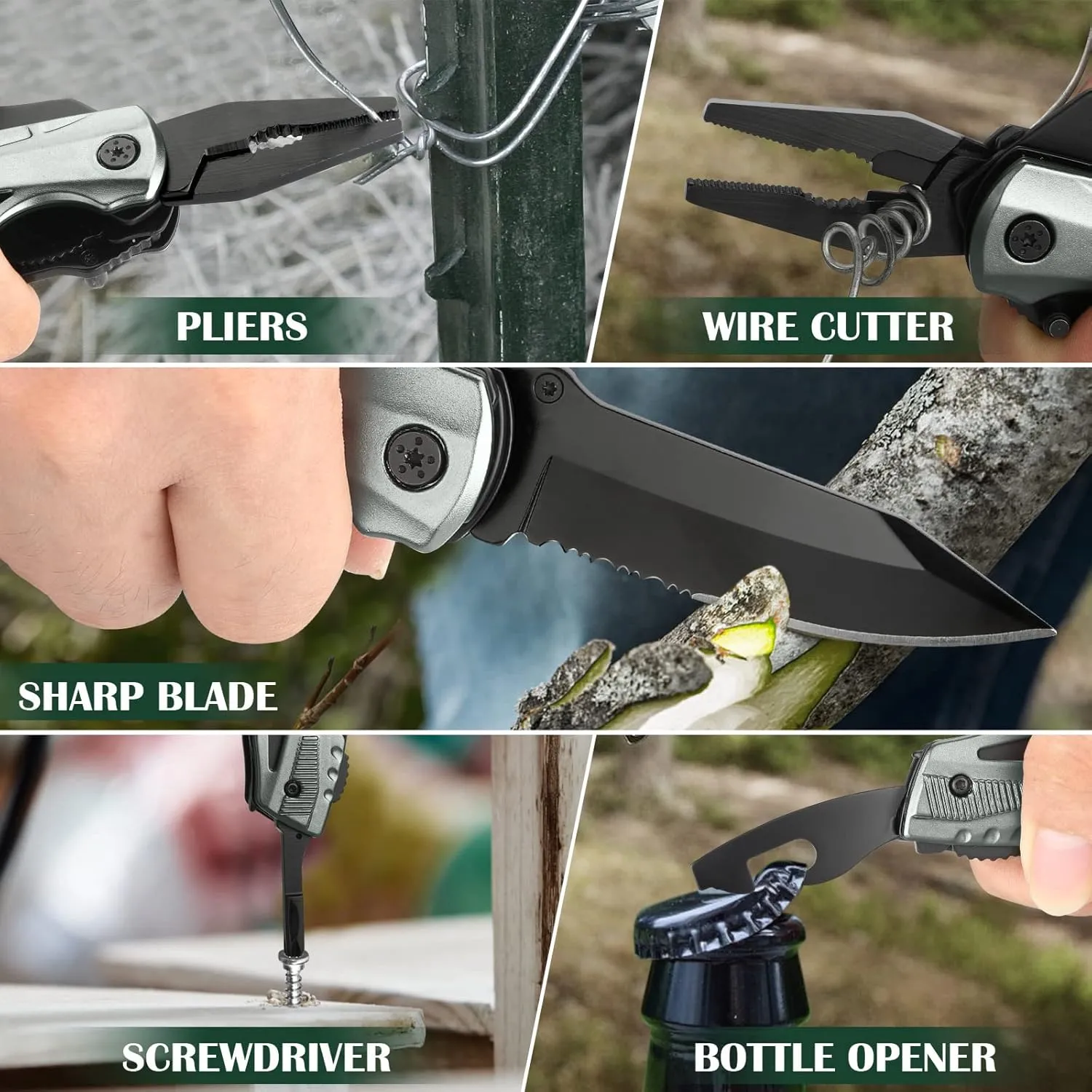 Gifts for Dad from Daughter Son,Multitool Pocket Knife "WORLD'S BEST DAD " Christmas Fathers Day Birthday Gifts,Survival Tools for Climbing,Camping,Cycling,Hiking