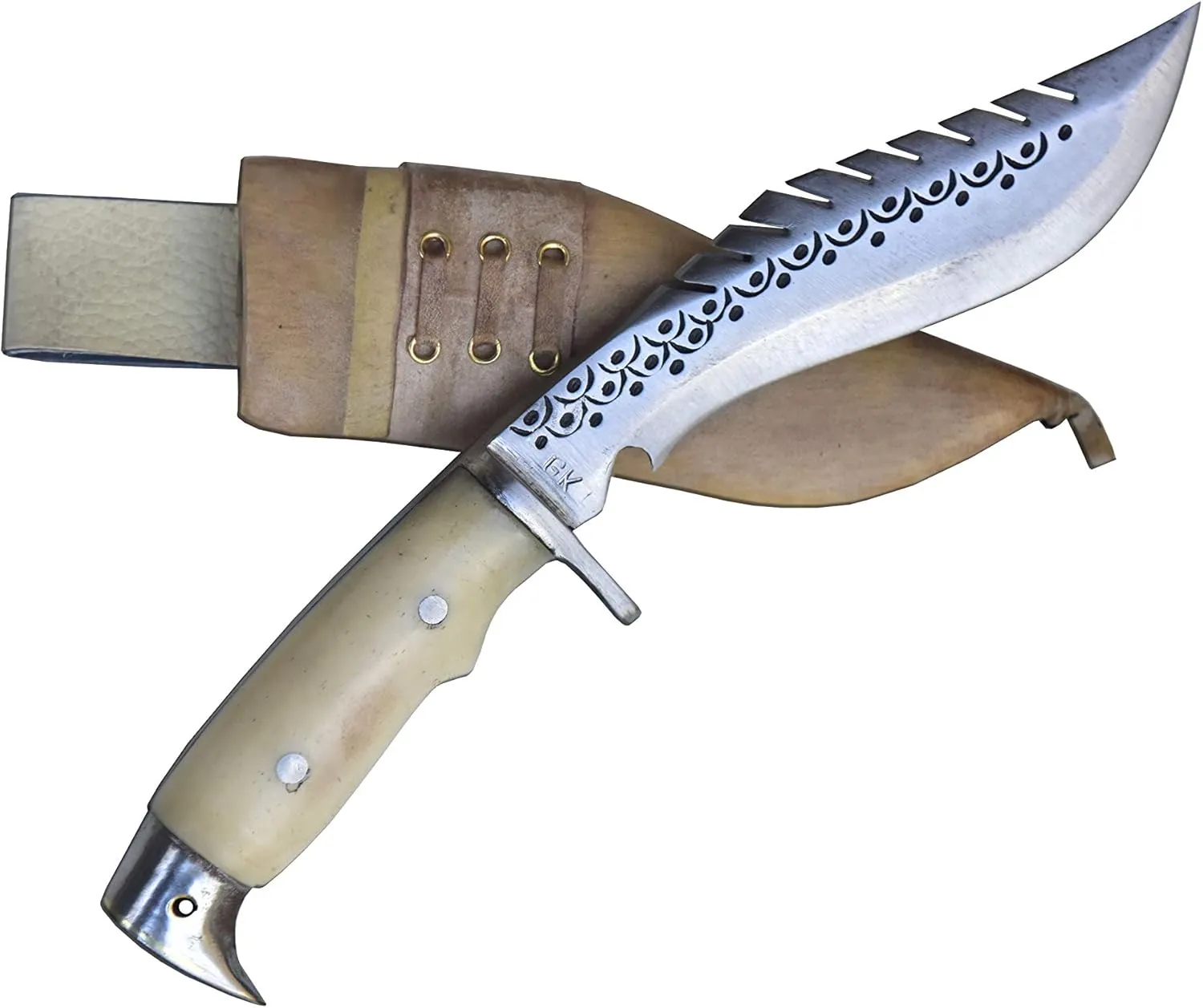 GK&CO. Kukri House Authentic Kukri/Khukuri -5 Inch Blade American Eagle Dragon Kukri-Full Tang Bone Handle, Leather Sheath Khukuri-Handmade in Nepal Imported