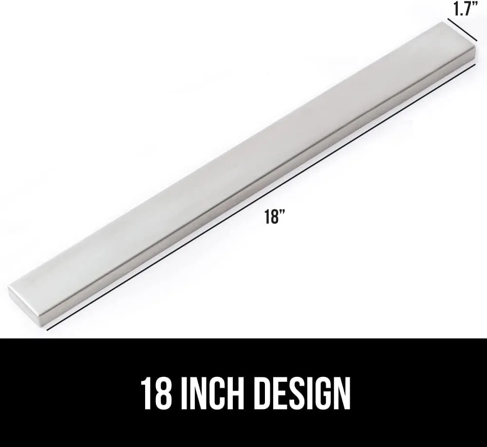 GORILLA GRIP Heavy Duty Stainless Steel Magnetic Knife Holder, 18 Inch, Hold Up to 6 lbs, Wall Mounted Magnet Strip for Knives, Easy to Install Bar, Secure Store and Organize Kitchen Tools, Art Supply