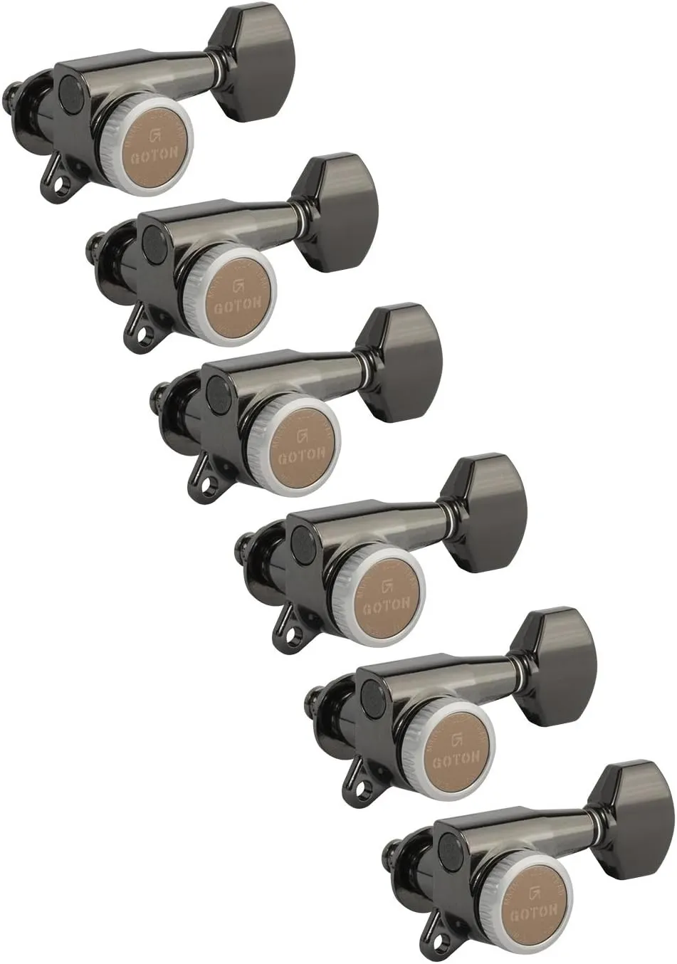 Gotoh Magnum Lock-Trad 6-In-Line Guitar Tuners, Cosmo Black