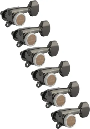 Gotoh Magnum Lock-Trad 6-In-Line Guitar Tuners, Cosmo Black