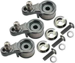 GPM For Traxxas TRX-4 Trail Defender Crawler Upgrade Parts Aluminum Servo Horn With Built-In Spring (For Locking Diff) - 3Pc Set Gray Silver