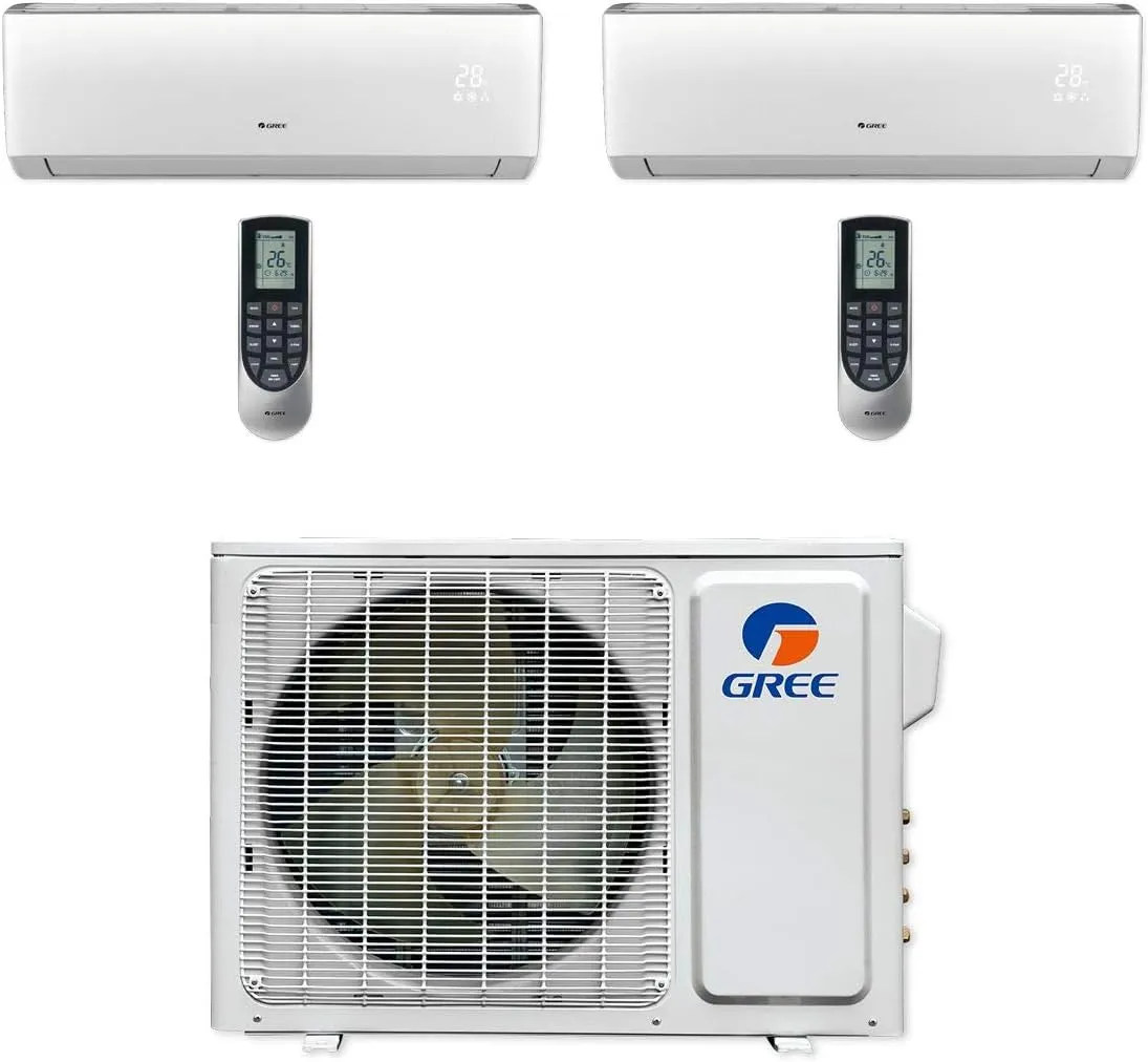 Gree 18,000 BTU Multi21  Dual-Zone Wall Mount Mini Split Air Conditioner Heat Pump 208/230V SEER 22 (9-9)