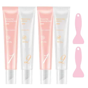 Hair Removal Cream,2025 New Facial Hair Removal Cream Kit, Painless Hair Removal With Scraper,Facial Hair Removal for Women，Facial Hair Removal For Women With Scraper.