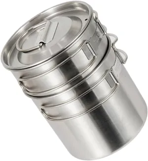 HANABASS 2pcs Large Capacity Stainless Steel Camping Cup Set Reusable Collapsible Hiking Cup for Outdoor