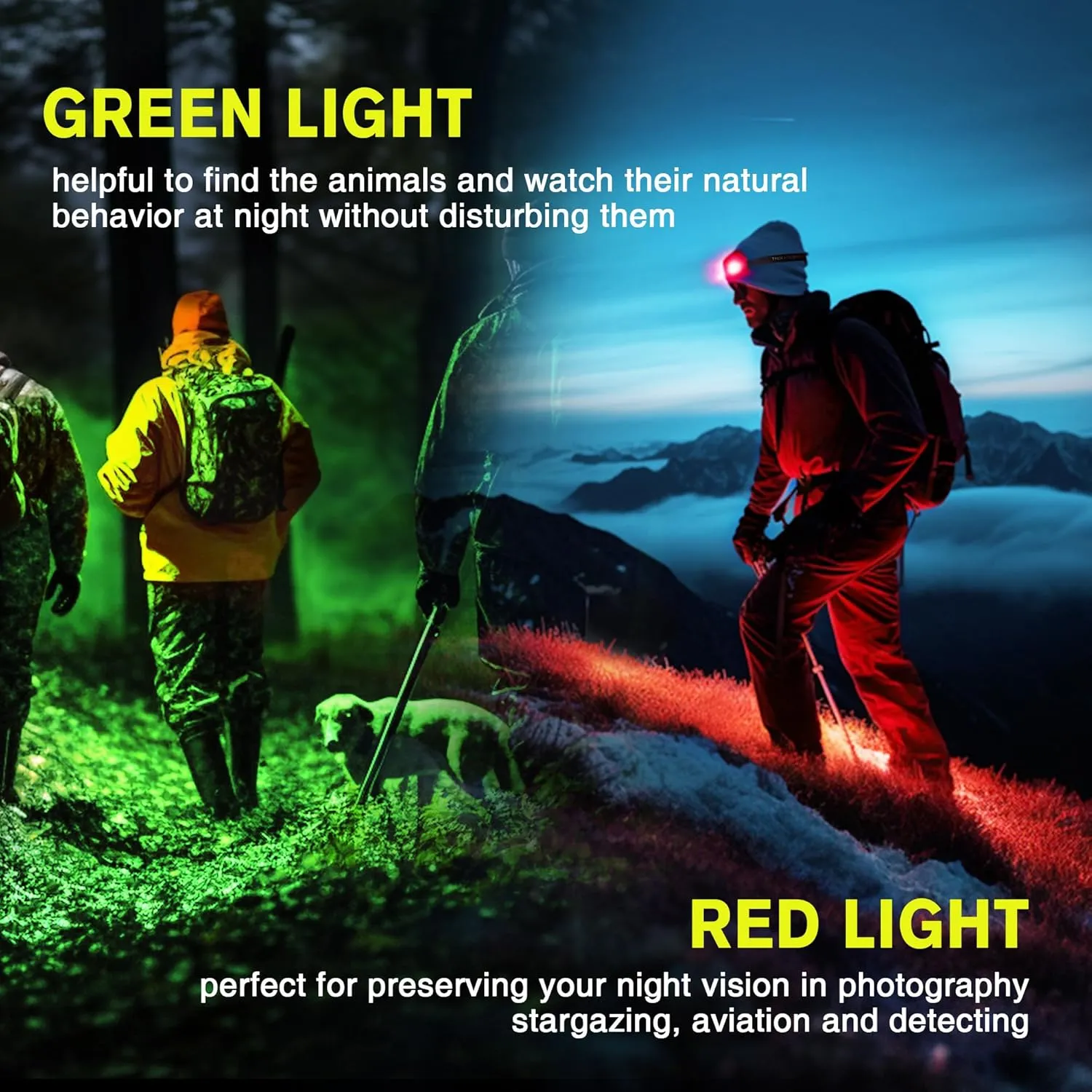 Headlamp Rechargeable, 1300 Lumen Lightweight Bright with White Green Red Headlamp Flashlight, Waterproof Motion Sensor Head Lamp,14 Modes for Outdoor Camping Running Cycling