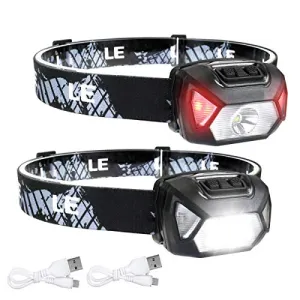 Headlamp Rechargeable,LED Head Lamp w/ 6 Modes for Camping & Hiking Gear Essentials