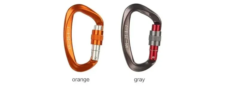 Heavy Duty 25kN Rock Climbing Carabiner | D-Shape Aluminum Locking Carabiner Clip with Safety Screw Lock & Spring-Loaded Gate for Outdoor Mountaineering, Rappelling, Hiking, Rescue, and Gear Kits
