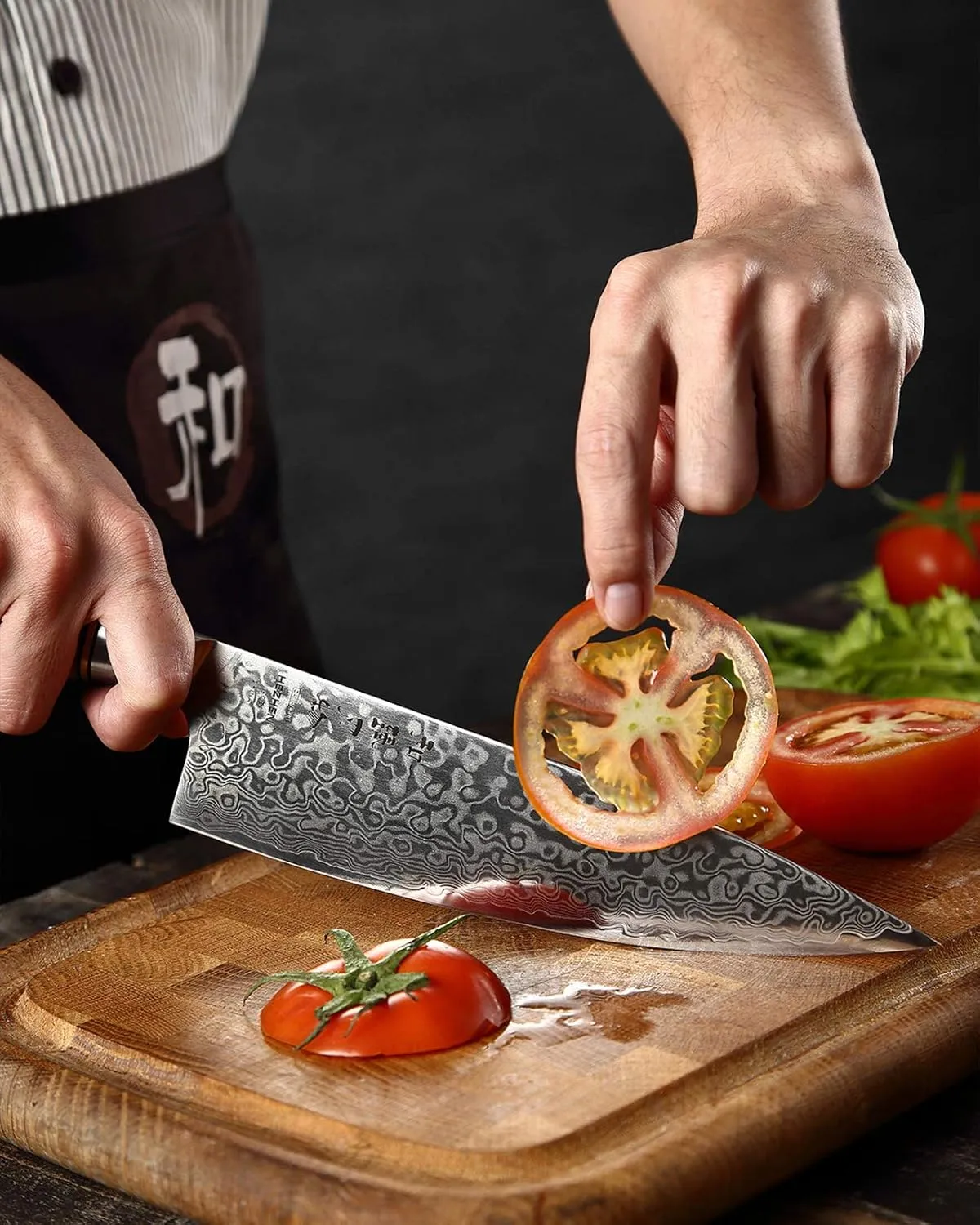 HEZHEN Chef's Knife-Professional-8.3 inch Damascus Steel, Kitchen Knife VG10 Gyuto Knife-Master Series Chef Cooking Tool at Home,Restaurant-Figured Sycamore Wood Handle
