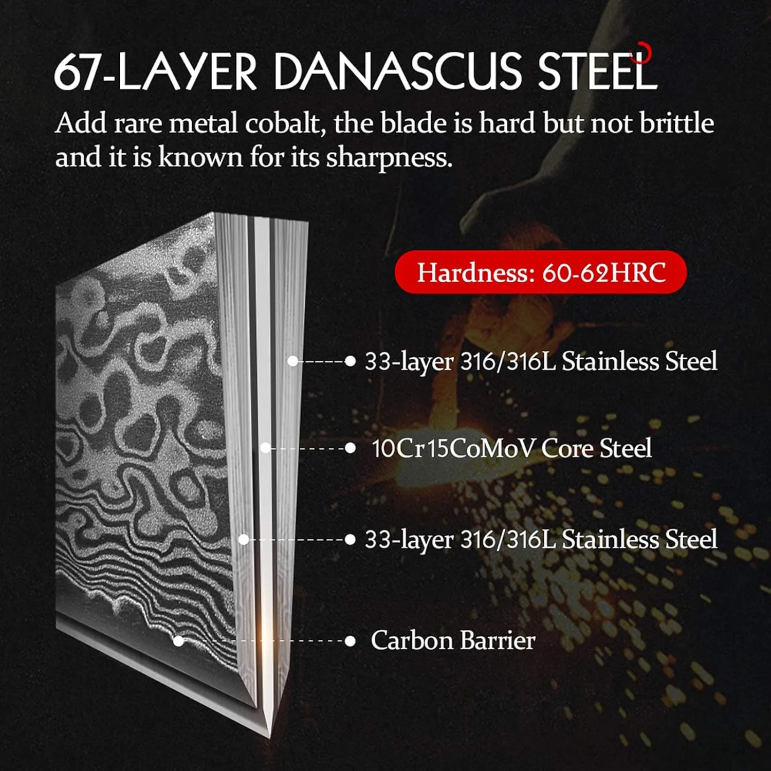 HEZHEN Chef's Knife-Professional-8.3 inch Damascus Steel, Kitchen Knife VG10 Gyuto Knife-Master Series Chef Cooking Tool at Home,Restaurant-Figured Sycamore Wood Handle