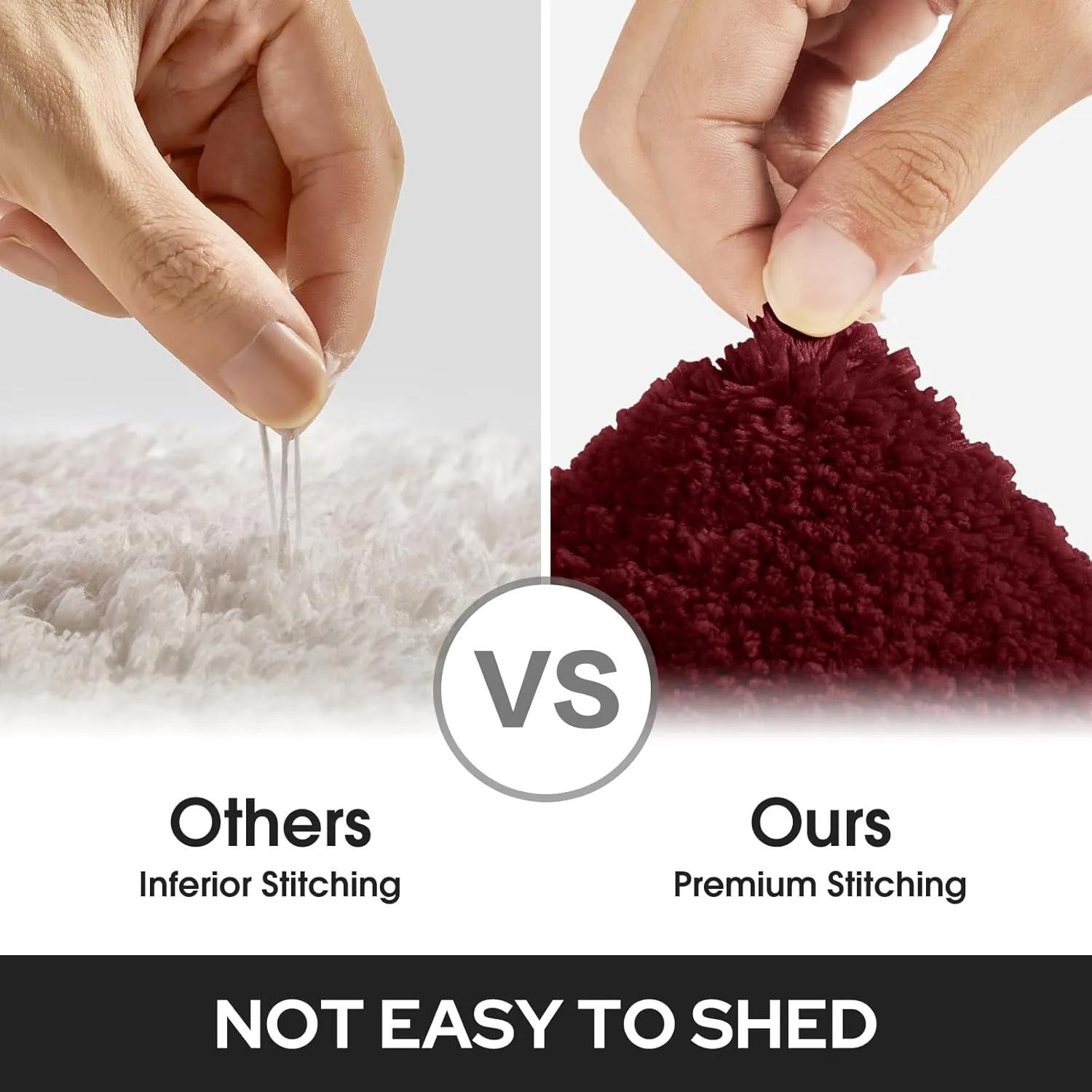 HOMEIDEAS Bathroom Rugs Sets 2 Piece, Super Soft and Absorbent Non Slip Microfiber Machine Washable Bath Mat Set (20" x 32"   16" x 24", Burgundy Red)