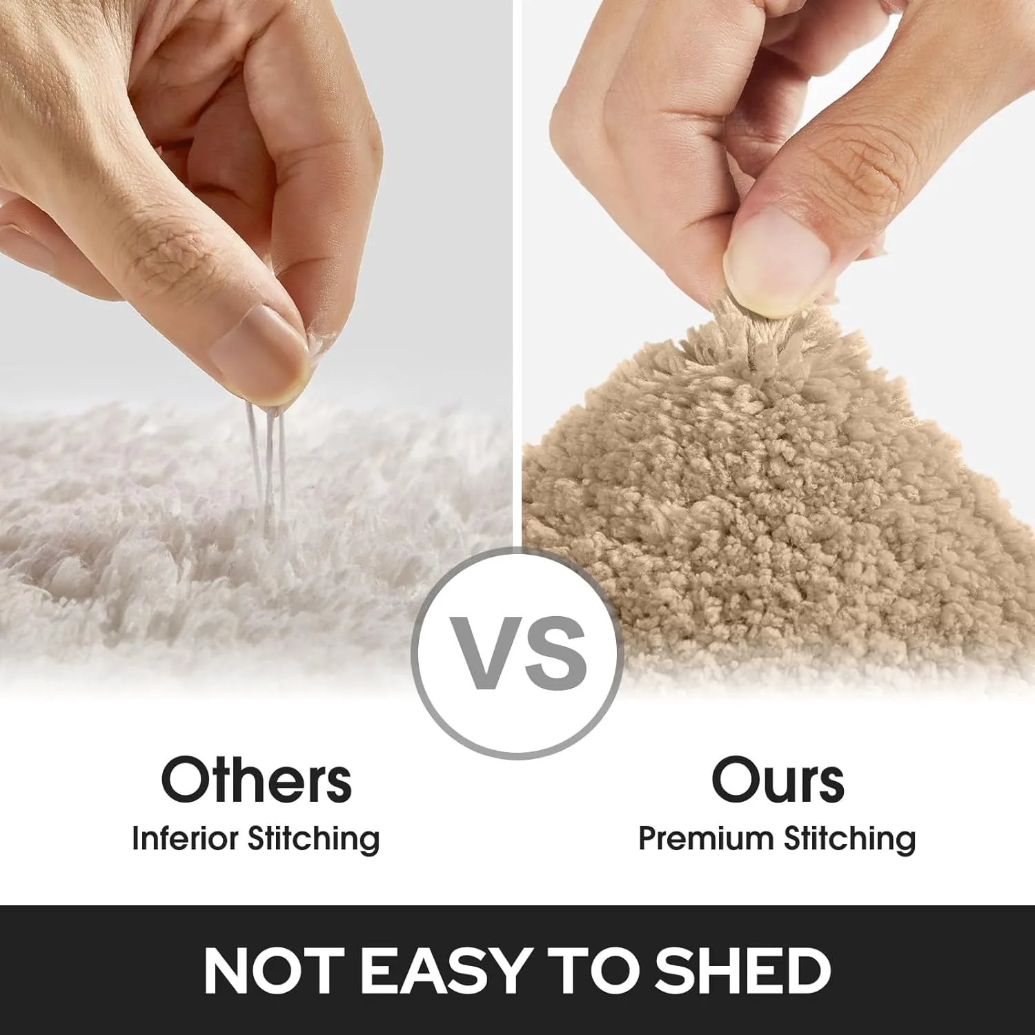 HOMEIDEAS Bathroom Rugs Sets 2 Piece, Super Soft and Absorbent Non Slip Microfiber Machine Washable Bath Mat Set (20" x 32"   16" x 24", Khaki)