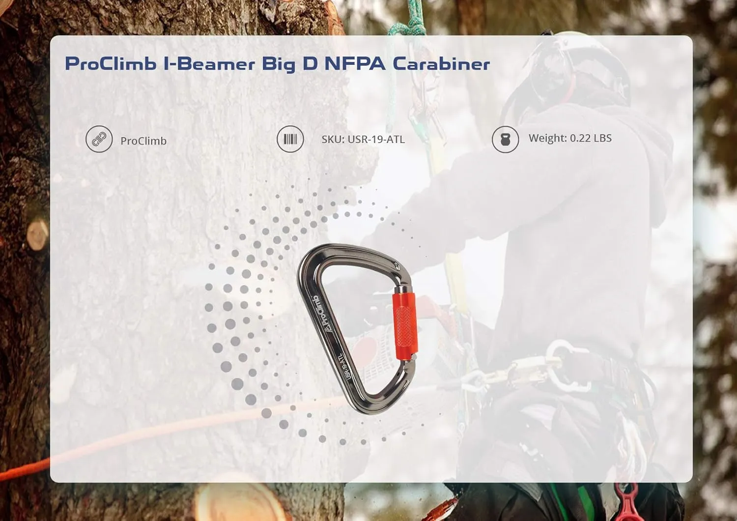 I-Beamer Mod D Lock Carabiner | NFPA Certified | 27kN MBS | Hot Forged Aluminum | I-Beam Design for Climbing, Rescue, Rigging & Rappelling