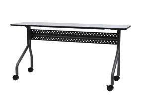 Iceberg OfficeWorks Mobile Training Table with Wheels, Gray and Charcoal, with Two Locking Wheels, 18” D x 60” L x 29” H
