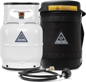Ignik Refillable Gas Growler Deluxe 5-Pound Propane Tank with Carry Case and Adapter Hose