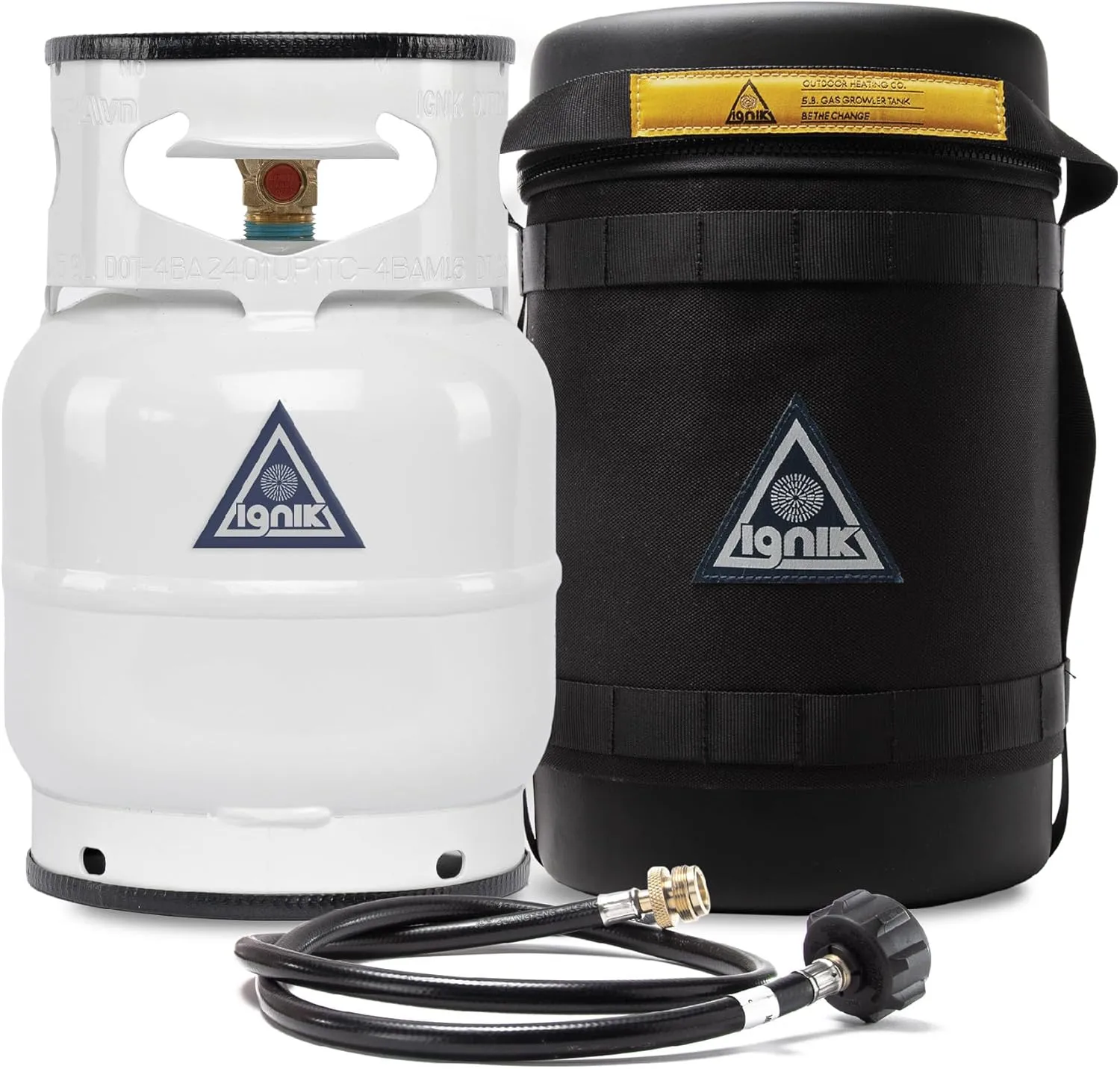 Ignik Refillable Gas Growler Deluxe 5-Pound Propane Tank with Carry Case and Adapter Hose