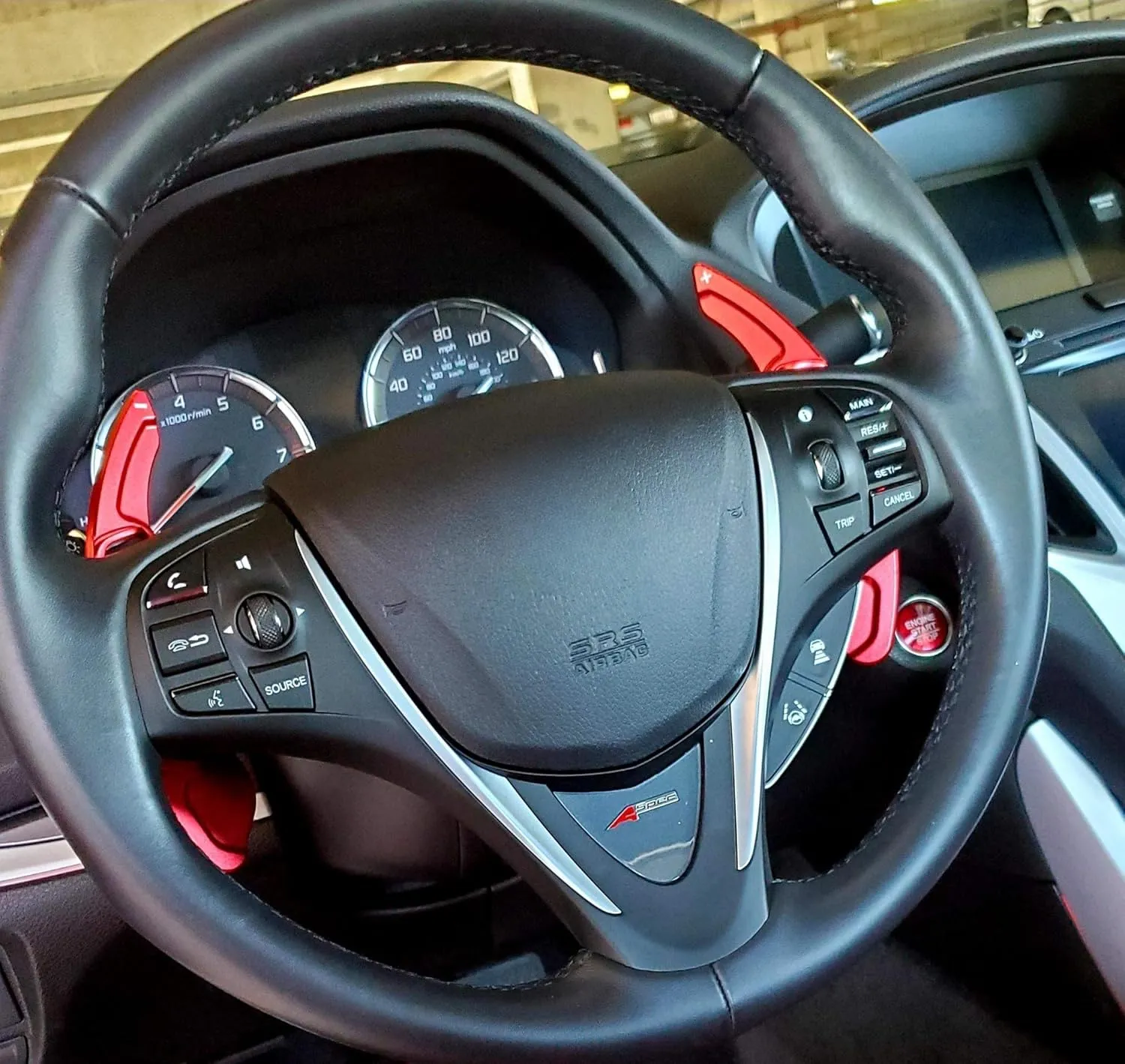 iJDMTOY Sports Red A-Spec Style Aluminum Larger Paddle Shifter Extension Compatible with Acura 2013-17 MDX, 2013-22 ILX, 2013-16 RDX, 2015-20 TLX, 2009-14 TSX