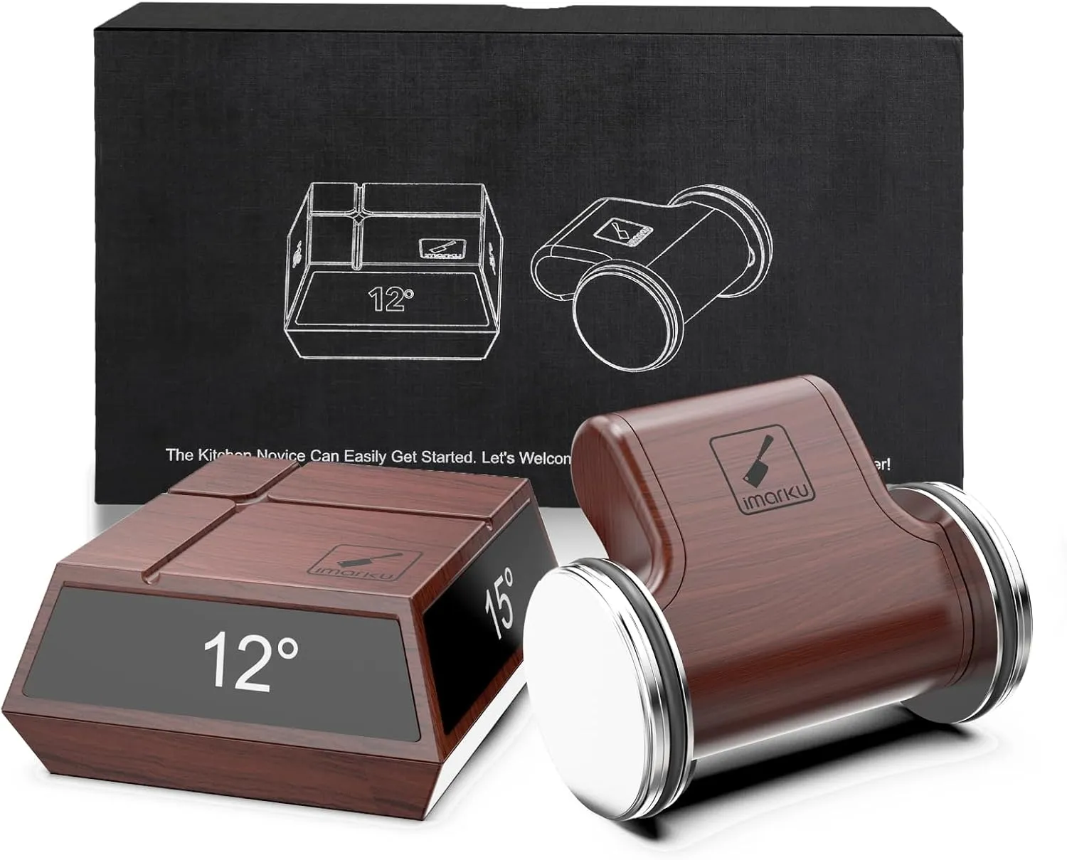 imarku Rolling Knife Sharpener Tool, Knife Sharpening Kit Made from ABS Material with 2 Diamond Discs, 4 Magnetic Angle (12°/13°/15°/20°) for Kitchen Knives, WÜSTHOF, ZWILLING, Shun, Etc
