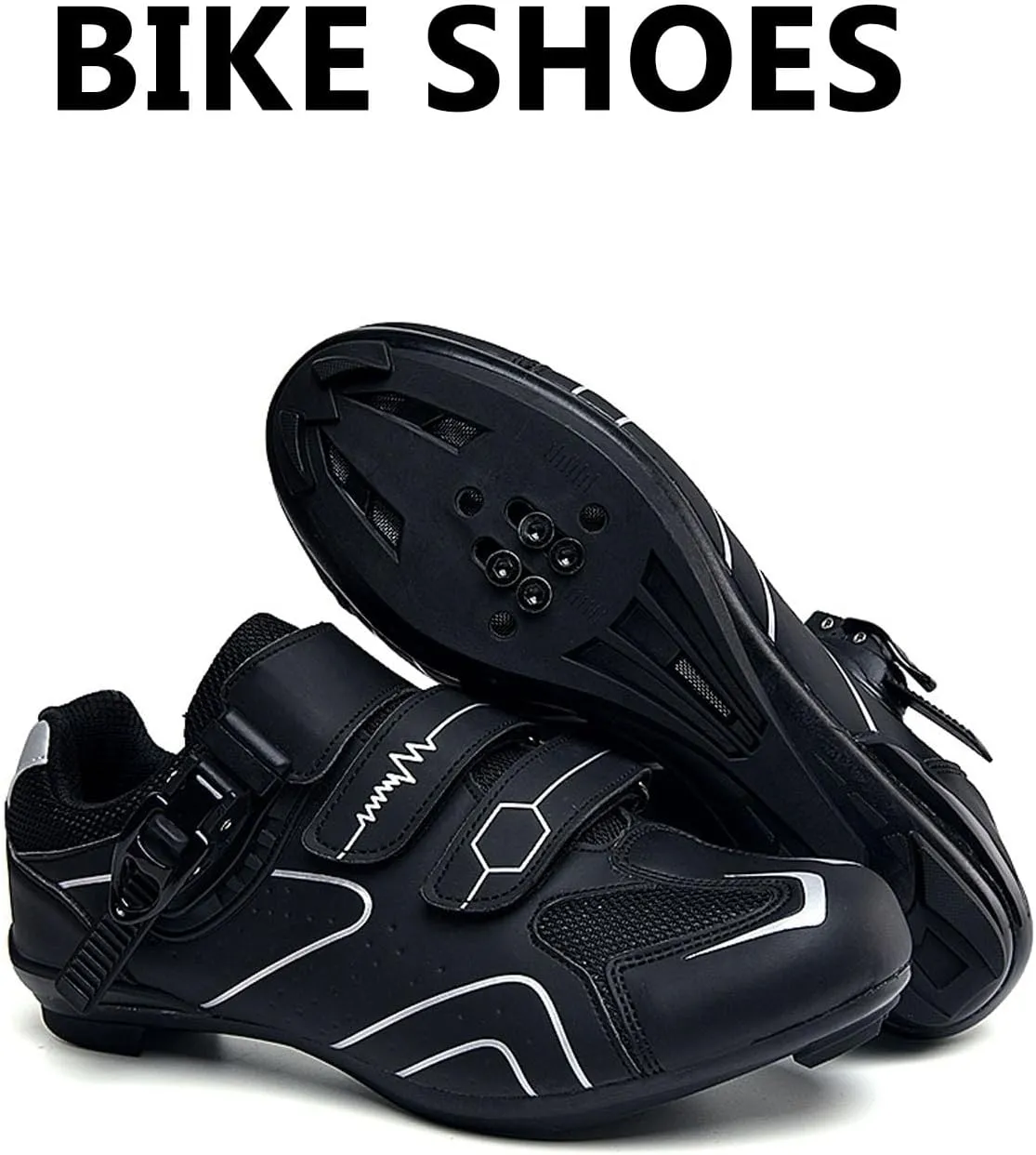 Indoor Road Bike Riding Shoes Bike Shoes with Locking Plates for Indoor Outdoor Road Riding Biking