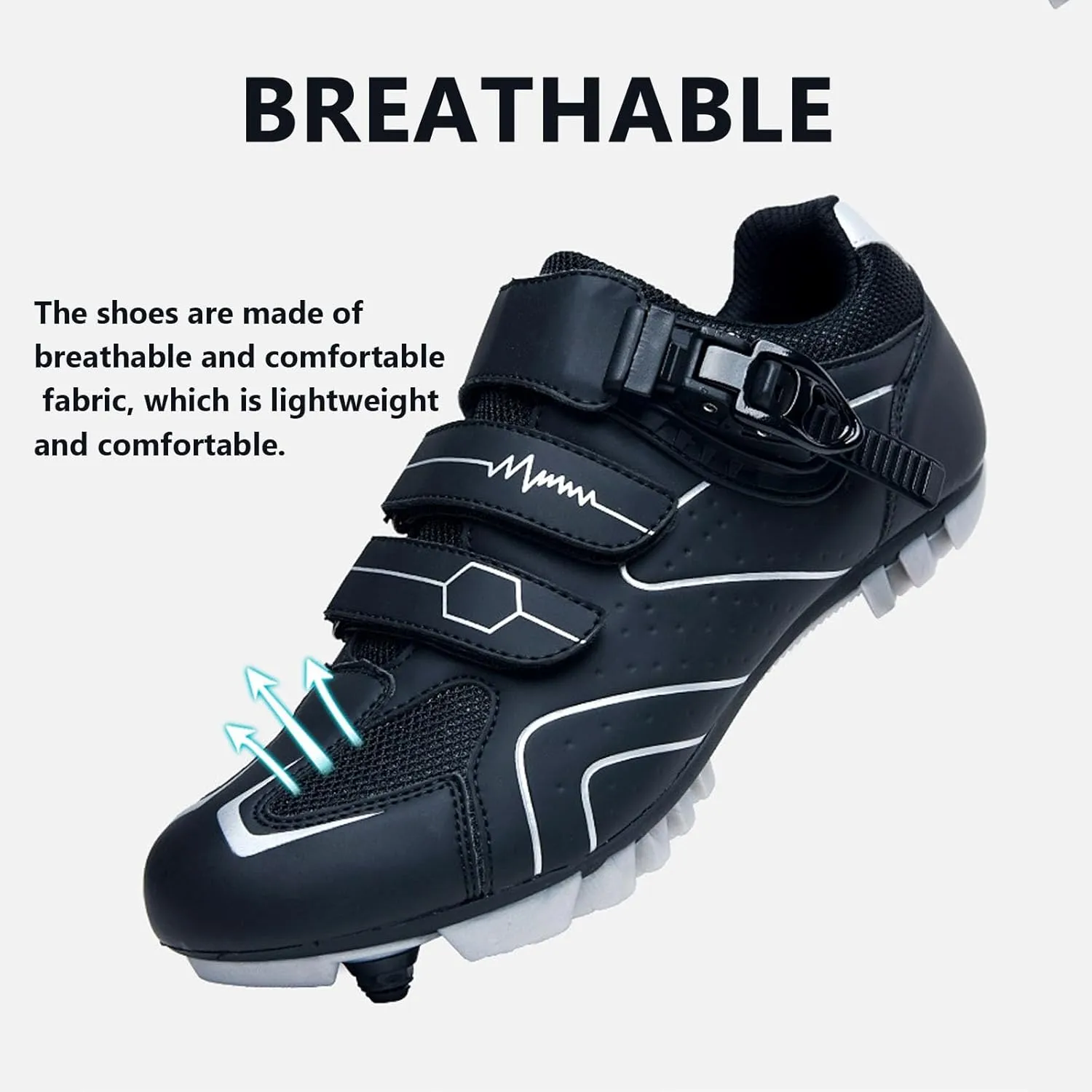Indoor Road Bike Riding Shoes Bike Shoes with Locking Plates for Indoor Outdoor Road Riding Biking