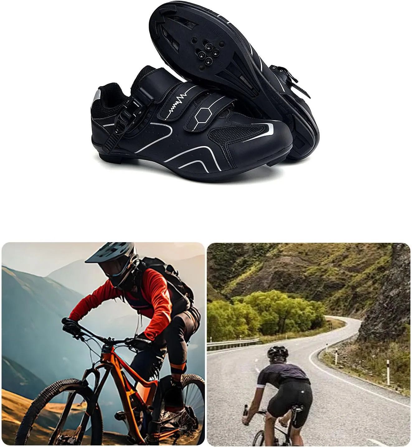 Indoor Road Bike Riding Shoes Bike Shoes with Locking Plates for Indoor Outdoor Road Riding Biking