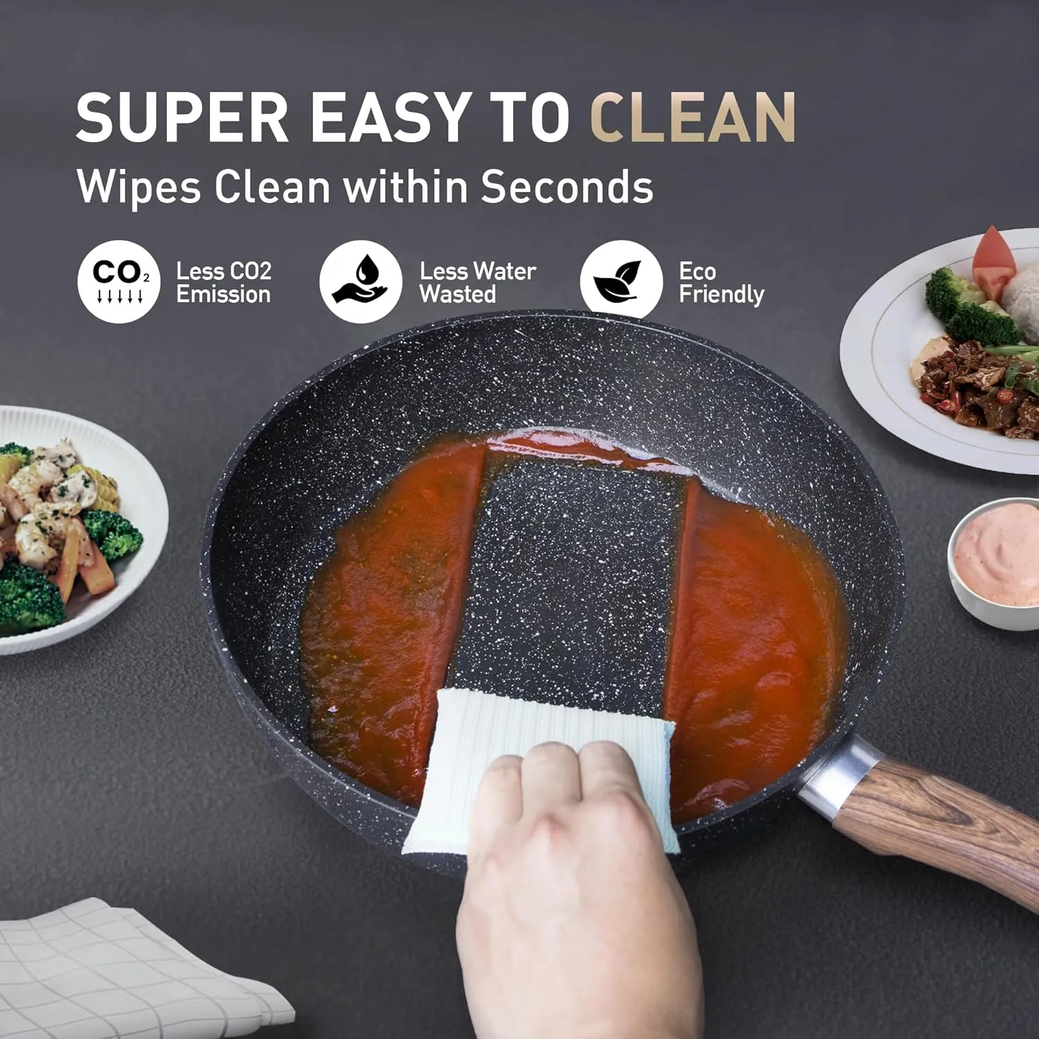 Induction Pots and Pans Set Non Stick, 12 Piece Nonstick Kitchen Cookware Sets, Nonstick Granite Cooking Set Induction Pots and Pans, Induction Cookware Sets with Frying Pans, Black